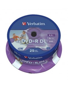 Verbatim DVD R Doble Capa Printables 8x 8.5GB (Tarrina 25 Uds)