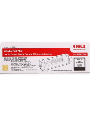 OKI C5650 C5750 Negro Cartucho de Toner Original - 43865708