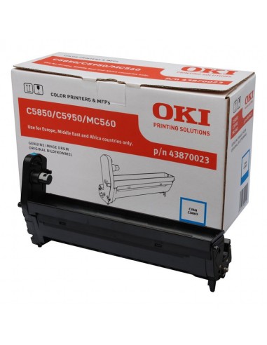 OKI C5850 C5950 MC560 Cyan Tambor de Imagen Original - 43870023 (Drum)
