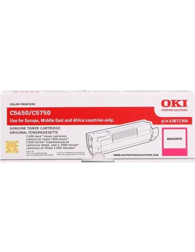 OKI C5650 C5750 Magenta Cartucho de Toner Original - 43872306