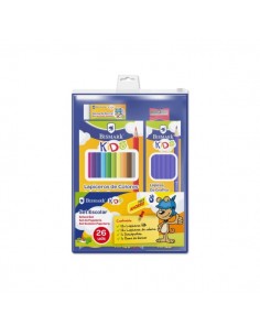 Bismark Pack Escolar con 12 Lapices HB-12 Lapices de Colores-Afilalapiz y Goma de Borrar