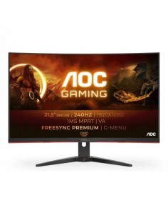 AOC G4 Monitor 31.5" Curvo 1500R LED VA FullHD 240Hz - FreeSync Premium - Respuesta 1ms - Angulo de Vision 178° - HDMI
