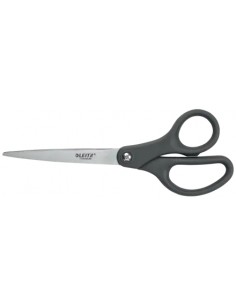 Leitz Tijeras de Acero Inoxidable 20.5cm - Revestimiento de Titanio - Agarre Ergonomico - Color Gris
