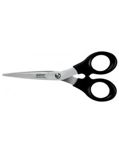 Leitz Tijeras de Acero Inoxidable 16.5cm - Ideales para Casa-Colegio-Oficina - Color Negro