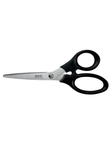 Leitz Tijeras de Acero Inoxidable 18.5cm - Agarre Ergonomico - Color Negro