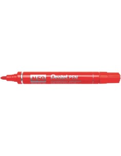 Pentel Pen N50 Rotulador Permanente - Punta de 4.3mm - Resistente a Agua y Luz - Color Rojo