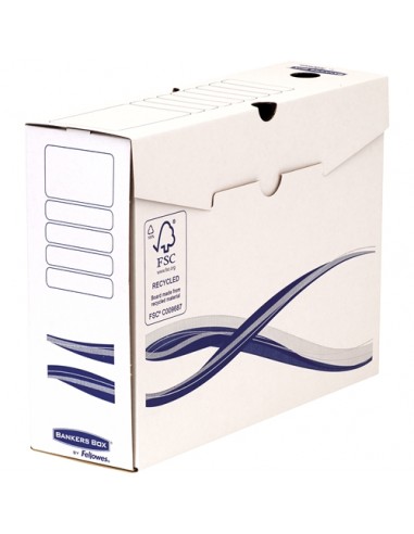 Fellowes Bankers Box Basic Pack de 25 Cajas de Archivo Definitivo A4-100mm - Montaje Manual - Carton Reciclado Certificacion