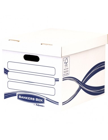 Fellowes Bankers Box Basic Contenedor de Archivos - Montaje Manual - Carton Reciclado Certificacion FSC