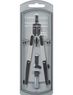 Faber-Castell Compas de Ajuste Rapido 3.5mm - Articulaciones en ambos Brazos - Para Circunferencias de hasta Ø 390mm -