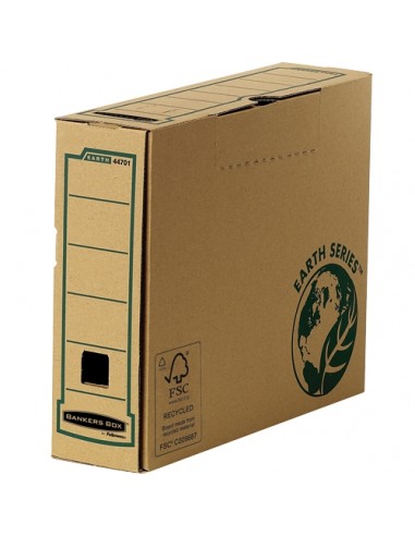 Fellowes Bankers Box Earth Caja de Archivo Definitivo A4 80mm - Montaje Manual - Carton Reciclado Certificacion FSC - Color