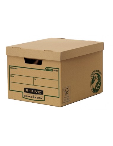 Fellowes Bankers Box Earth Gran Contenedor de Archivos - Montaje Manual - Carton Reciclado Certificacion FSC - Color Marron