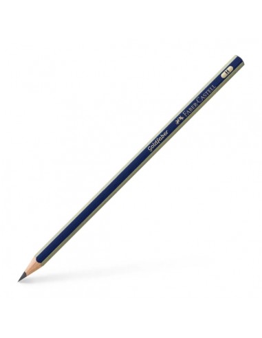 Faber-Castell Goldfaber 1221 Lapiz de Grafito H - Alta Calidad - Resistente a la Rotura - Cuerpo en Azul y Rayas Doradas