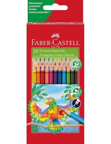 Faber-Castell Super Mine Ergonomics Pack de 24 Lapices de Colores Triangulares Ergonomicos - Mina de 4mm - Resistencia a la