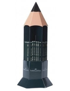 Faber-Castell Castell 9000 Expositor de 120 Lapices de Grafito - Grados de Dureza Surtidos - Mina Resistente a la Rotura -