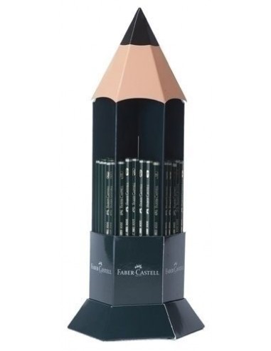Faber-Castell Castell 9000 Expositor de 120 Lapices de Grafito - Grados de Dureza Surtidos - Mina Resistente a la Rotura -
