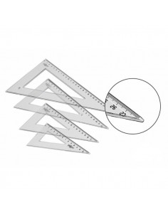 Faibo Cartabon Escolar Graduado de 30cm - Biselado y Reborde para Tinta - Transparente