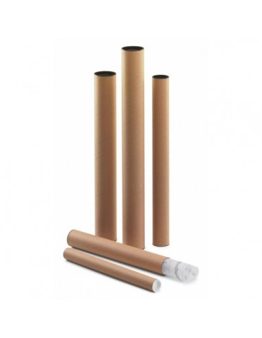 Faibo Tubo Portaplanos de Carton con Tapas de Plastico 460X40mm