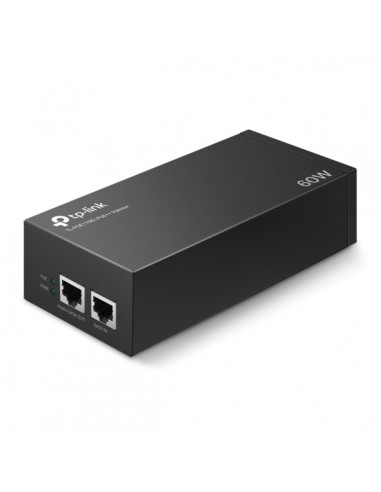 TP-Link Inyector PoE-- 2 Puertos Gigabit - Hasta 60W - Plug & Play