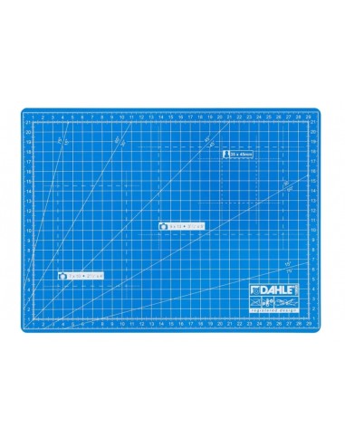 Dahle 10690 Plancha de Corte A4 22x30cm - 5 Capas con Nucleo Resistente al Corte - Lineas de Orientacion - Color Azul