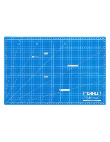 Dahle 10691 Plancha de Corte A3 30x45cm - 5 Capas con Nucleo Resistente al Corte - Lineas de Orientacion - Color Azul