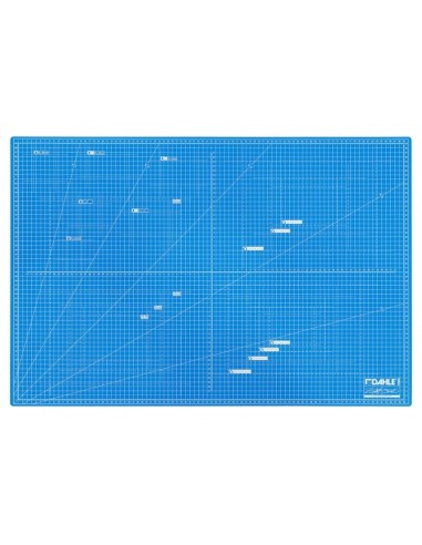 Dahle 10693 Plancha de Corte A1 60x90cm - 5 Capas con Nucleo Resistente al Corte - Lineas de Orientacion - Color Azul