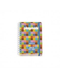 Dohe Playmobil Unite As One Agenda Escolar 25 26 Espiral Wire o A5 - Semana Vista - Papel 80g m2 - 4 Hojas de Pegatinas -