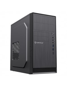 Unykach Aero C12 V2 Caja Torre MicroATX - Tamaño Disco Soportado 3.5"-2.5" - USB-A 3.0-USB-C 2.0-Audio - Color Negro