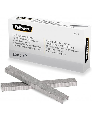 Fellowes Grapas de Carga Completa 26 6 - Capacidad de Grapado Aprox 25 Hojas - Caja de 5000 Grapas