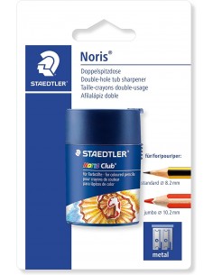 Staedtler Noris Club 512 Sacapuntas de Plástico Doble Uso para Lapices Normales y Gruesos - De 7mm hasta 12mm - Deposito