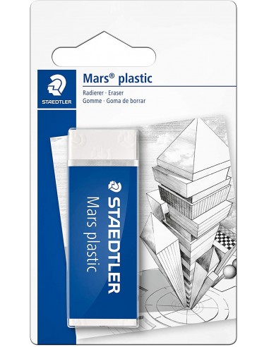 Staedtler Mars Plastic 526 50 Goma de Borrar - Plastico - Alta Precision - Color Blanco