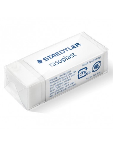 Staedtler Rasoplast 526 B30 Goma de Borrar - Borrado de Alta Calidad - Minimos Residuos - Color Blanco