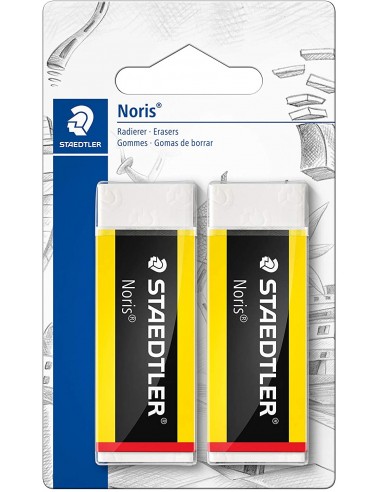 Staedtler Noris 526 Goma de Borrar - Plastico - Alta Calidad - Minimos Residuos - Color Blanco