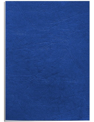Fellowes Pack de 100 Portadas de Carton Simil Piel Delta Cuero A4 - 250 gr - Color Azul