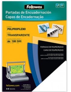 Fellowes Pack de 100 Portadas de Polipropileno A4 - 500 Micras - Acabado de Calidad - Color Transparente