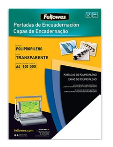 Fellowes Pack de 100 Portadas de Polipropileno A4 - 500 Micras - Acabado de Calidad - Color Transparente
