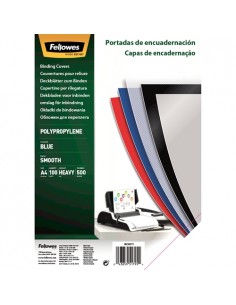 Fellowes Pack de 100 Portadas de Polipropileno A4 - 500 Micras - Muy Resistentes - Color Azul
