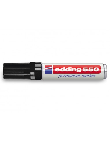 Edding 550 Rotulador Permanente - Punta Redonda - Trazo entre 3 y 4 mm. - Recargable - Secado Rapido - Color Negro
