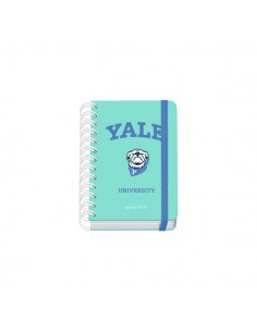 Dohe Yale Dog Agenda Escolar 25 26 Espiral Wire o A6 - Dia Pagina - Papel 80g m2 - 4 Hojas de Pegatinas - Cubierta de Carton