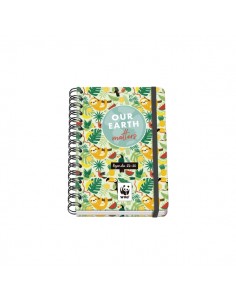 Dohe WWF Tropic Agenda Escolar 25 26 Espiral Wire o A5 - Semana Vista - Papel 80g m2 - 4 Hojas de Pegatinas - Cubierta de