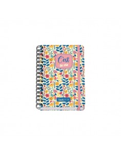 Dohe C´est la Vie Agenda Escolar 25 26 Espiral Wire o A5 - Semana Vista - Papel 80g m2 - 4 Hojas de Pegatinas - Cubierta de