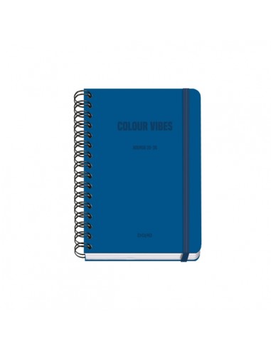 Dohe Colour Vibes Agenda Escolar 25 26 Espiral Wire o A5 - Semana Vista - Papel 80g m2 - 4 Hojas de Pegatinas - Cubierta de