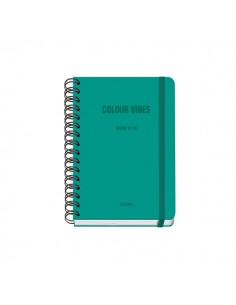 Dohe Colour Vibes Agenda Escolar 25 26 Espiral Wire o A5 - Semana Vista - Papel 80g m2 - 4 Hojas de Pegatinas - Cubierta de