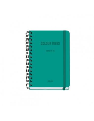 Dohe Colour Vibes Agenda Escolar 25 26 Espiral Wire o A5 - Semana Vista - Papel 80g m2 - 4 Hojas de Pegatinas - Cubierta de