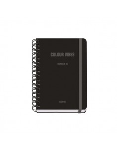 Dohe Colour Vibes Agenda Escolar 25 26 Espiral Wire o A5 - Semana Vista - Papel 80g m2 - 4 Hojas de Pegatinas - Cubierta de