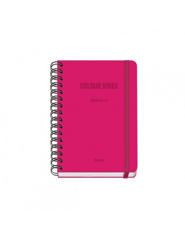 Dohe Colour Vibes Agenda Escolar 25 26 Espiral Wire o A5 - Semana Vista - Papel 80g m2 - 4 Hojas de Pegatinas - Cubierta de