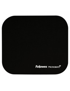 Fellowes Alfombrilla para Raton con Microban - Proteccion Antibacteriana - Base de Goma - 23.2x19.9cm - Color Negro