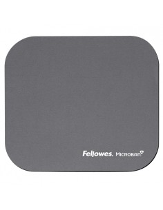 Fellowes Alfombrilla para Raton con Microban - Proteccion Antibacteriana - Base de Goma - 23.2x19.9cm - Color Gris