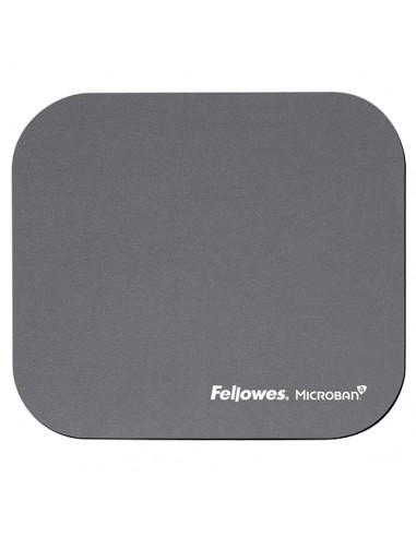 Fellowes Alfombrilla para Raton con Microban - Proteccion Antibacteriana - Base de Goma - 23.2x19.9cm - Color Gris