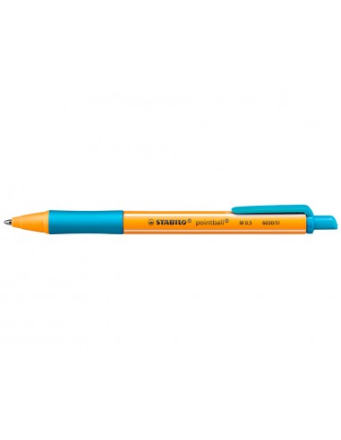 Stabilo Pointball Boligrafo Retractil - Punta de 1mm - Tinta con Base de Aceite - Recargable - 79-Plastico Reciclado - Grip