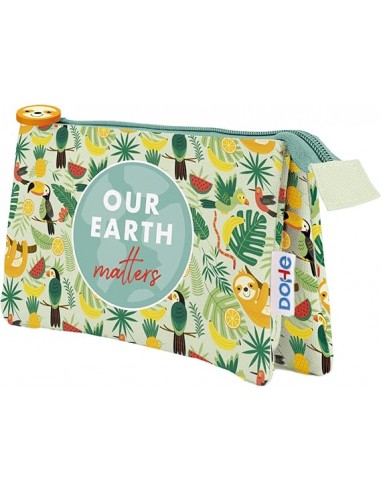 Dohe WWF Tropic Portatodo Triple - Cierre Doble con Cremallera y Tirador de Goma